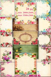 Vintage jpg backgrounds with flowers -   jpg   